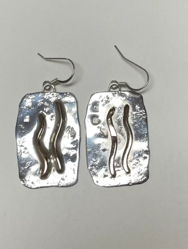 Sterling Silver Earrings With 18K Gold