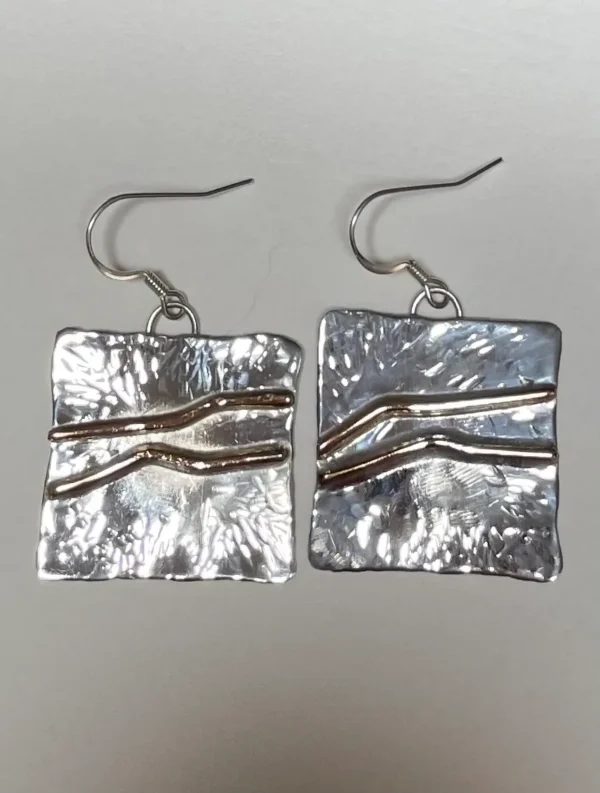 Sterling Silver Earrings With 18K Gold