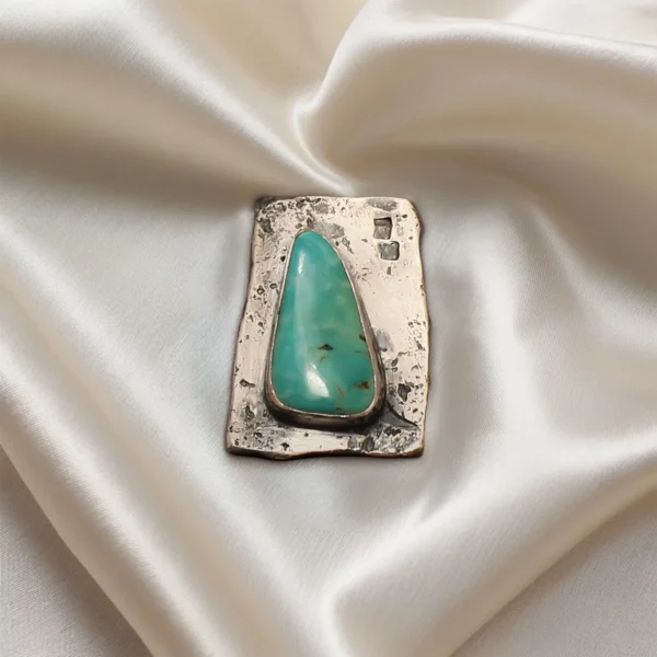 Sterling Silver With Turquoise Cabochon Pendant