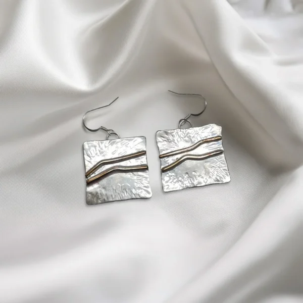 Sterling Silver with 18K Gold Earrings