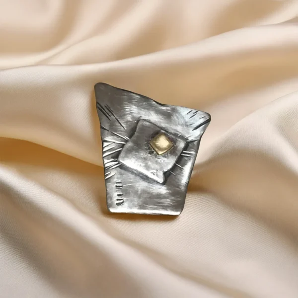 Sterling Silver Pendant With a Layer of Silver and 18K Gold.