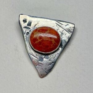 Sterling Silver pendant with Apple Corral Cabochon